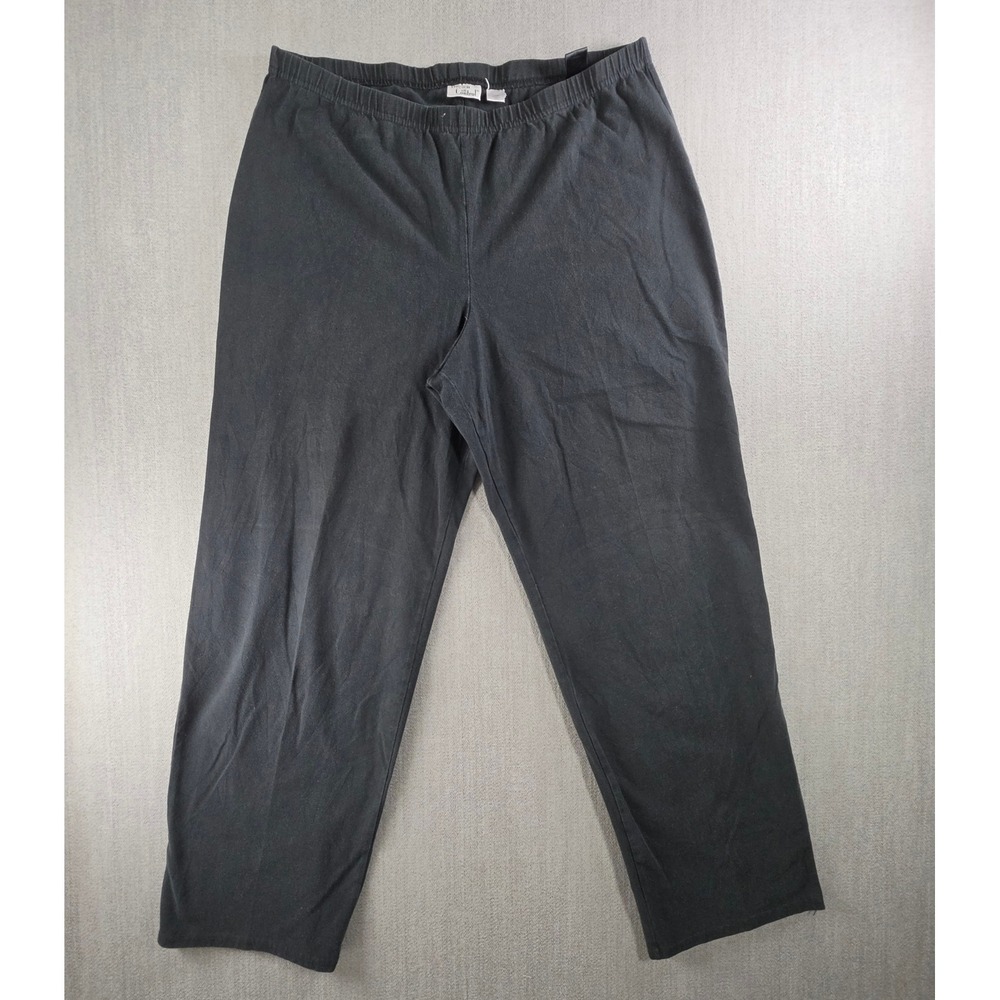 Women with Control Pants Women 2XP Black Tummy Control Pull On Stretch Straight